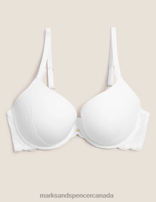 Unisex White Clothing Marks & Spencer Perfect Fit Lace Push-Up Bra 20VTD4592 - Marks and Spencer online