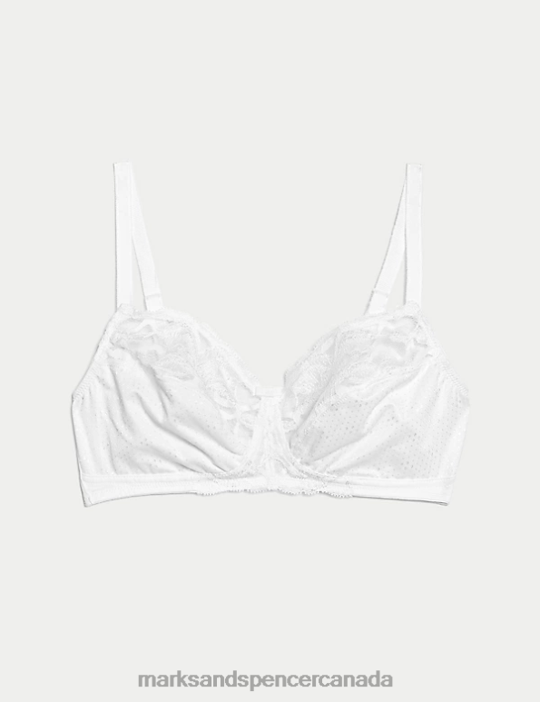 Marks and Spencer sale - Unisex White Clothing Marks & Spencer Wild Blooms Non-Padded Full Cup Bra 20VTD3895