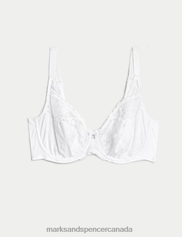 Unisex White Clothing Marks & Spencer Wild Blooms Wired Full Cup Bra 20VTD6 - Marks and Spencer Canada locations