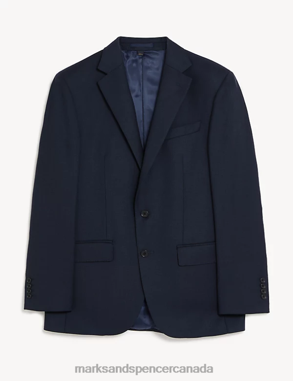 Unisex Navy Clothing Marks & Spencer Regular Fit Pure Wool Suit Jacket 20VTD6126 - Marks and Spencer outlet