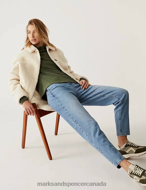 Marks and Spencer sale - Unisex Indigo Clothing Marks & Spencer The Mom Jeans 20VTD3392