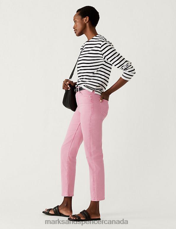 Marks and Spencer near me - Unisex Petal Pink Clothing Marks & Spencer Harper Straight Leg Ankle Grazer Jeans 20VTD2965