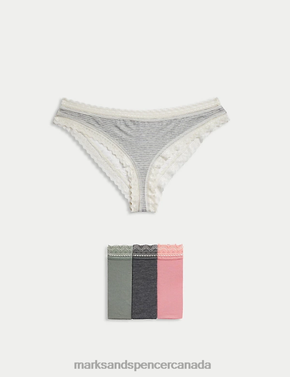 Marks and Spencer near me - Unisex Antique Rose Clothing Marks & Spencer 4pk Modal & Lace Brazillian Knickers 20VTD4341