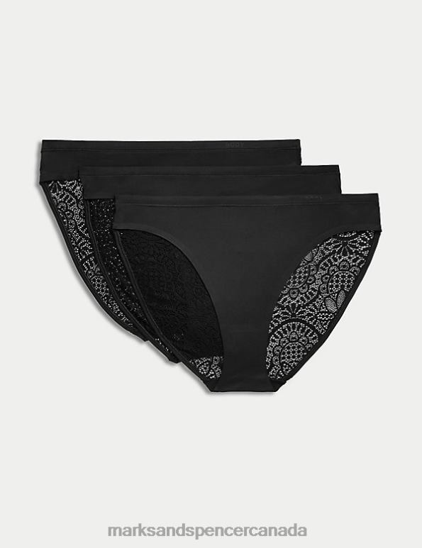 Marks and Spencer Canada - Unisex Black Clothing Marks & Spencer 3pk Body Soft High Leg Knickers 20VTD3923