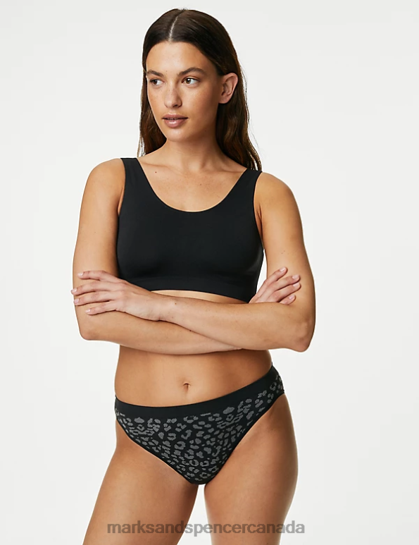 Unisex Black Clothing Marks & Spencer 3pk High Leg Seamless Knickers 20VTD4019 - Marks and Spencer Canada locations