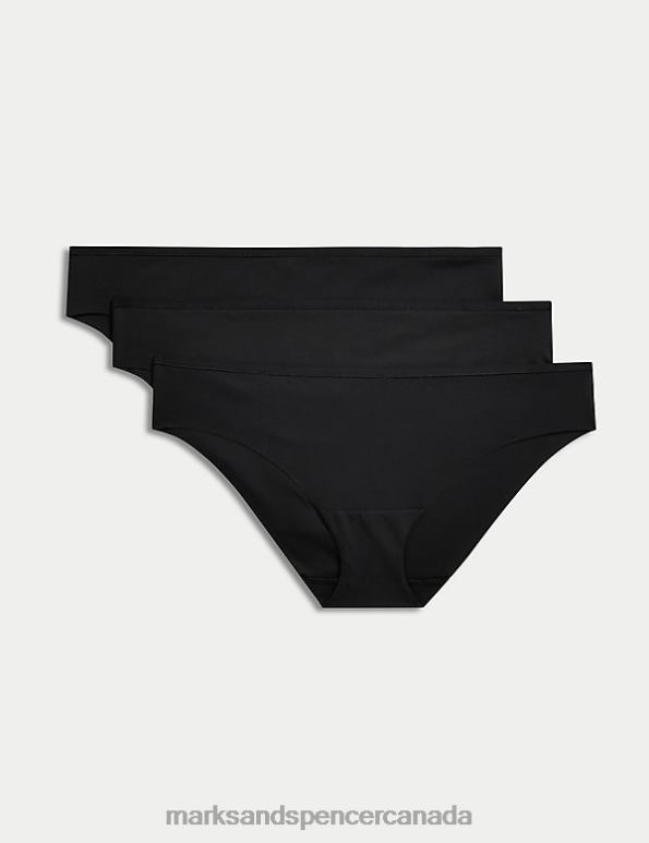 Unisex Black Clothing Marks & Spencer 3pk No VPL Flexifit Brazilian Knickers 20VTD3955 - Marks and Spencer Canada locations