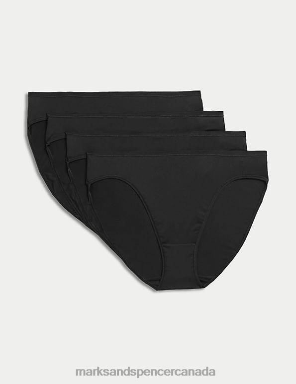 Unisex Black Clothing Marks & Spencer 4pk Microfibre High Leg Knickers 20VTD3893 - Marks and Spencer Canada locations