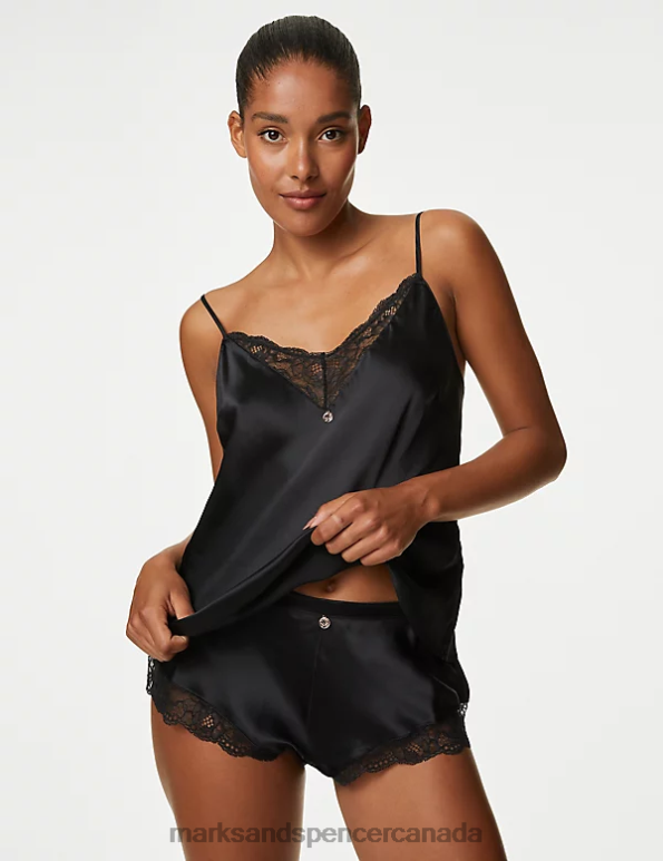 Unisex Black Clothing Marks & Spencer Silk & Lace French Knickers 20VTD4457 - Marks and Spencer Canada locations