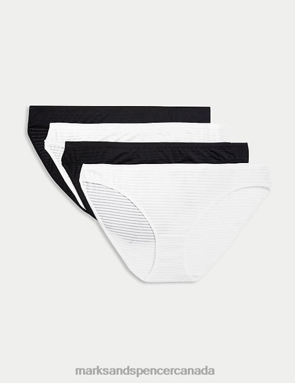 Unisex Black Mix Clothing Marks & Spencer 4pk Modal Rich No VPL Bikini Knickers 20VTD4546 - Marks and Spencer online