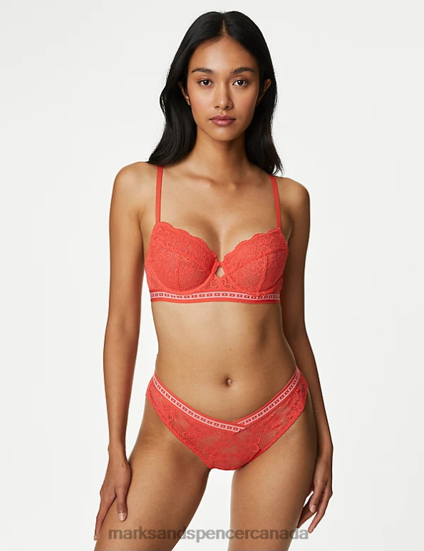 Marks and Spencer Canada - Unisex Bright Orange Clothing Marks & Spencer Cleo Lace Miami Knickers 20VTD4471