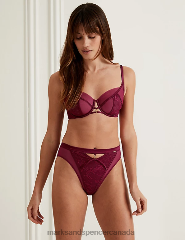 Unisex Claret Clothing Marks & Spencer Lexington High Waisted High Leg Knickers 20VTD3810 - Marks and Spencer online