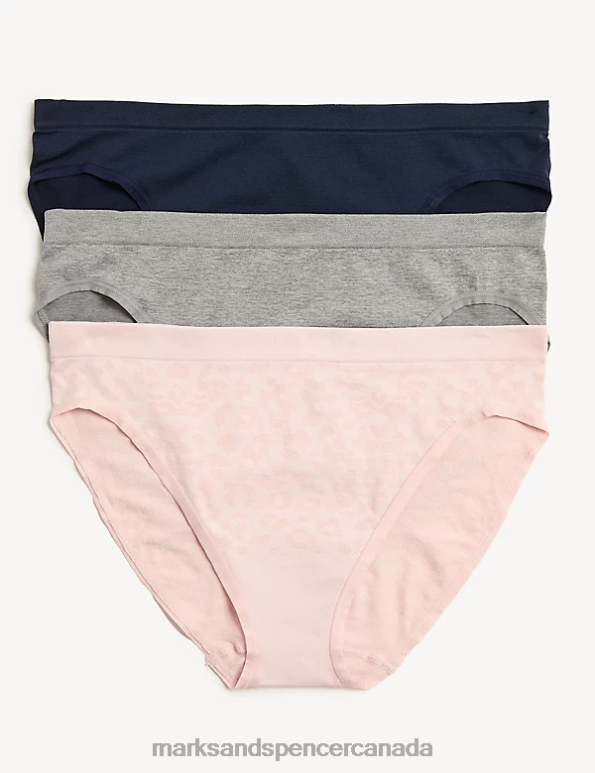 Marks and Spencer sale - Unisex Light Pink Mix Clothing Marks & Spencer 3pk High Leg Seamless Knickers 20VTD4440