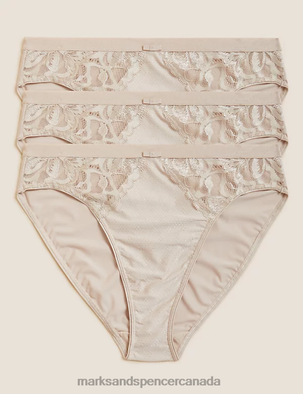 Unisex Opaline Clothing Marks & Spencer 3pk Wildblooms High Leg Knickers 20VTD4013 - Marks and Spencer Canada locations