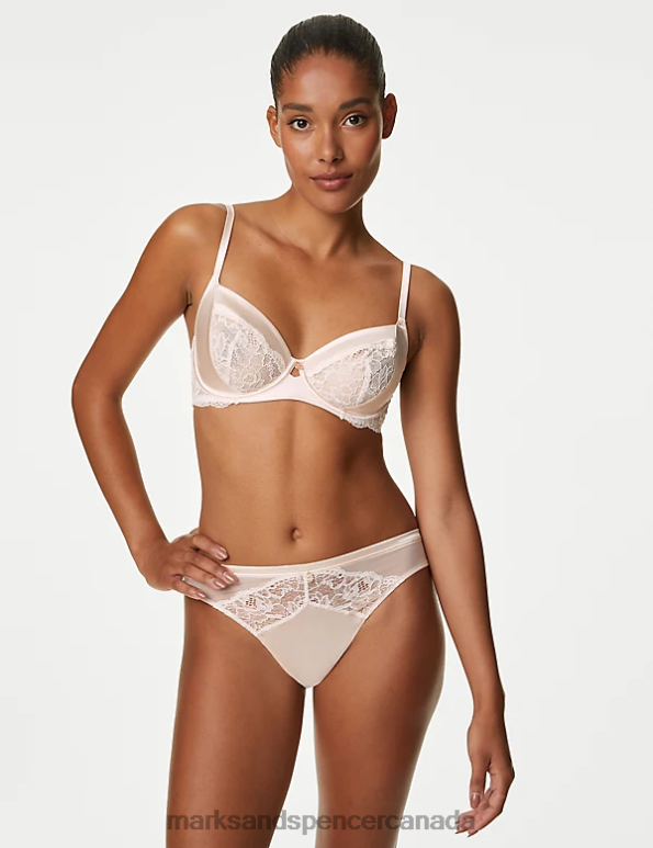 Unisex Pale Opaline Clothing Marks & Spencer Silk & Lace High Leg Knickers 20VTD4477 - Marks and Spencer online