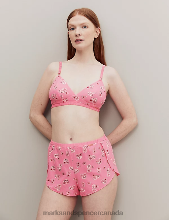 Unisex Pink Mix Clothing Marks & Spencer Floral Print High Waisted French Knickers 20VTD4091 - Marks and Spencer online