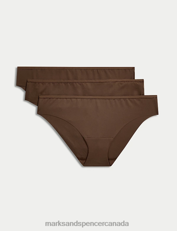 Marks and Spencer near me - Unisex Rich Quartz Clothing Marks & Spencer 3pk No VPL Flexifit Brazilian Knickers 20VTD3952