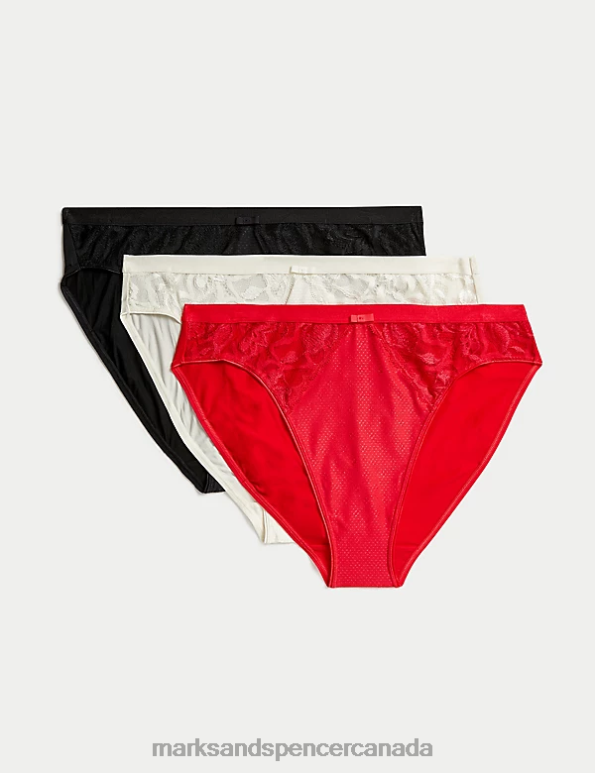 Marks and Spencer sale - Unisex Scarlet Clothing Marks & Spencer 3pk Wildblooms High Leg Knickers 20VTD4017