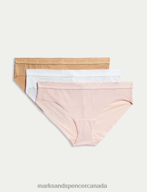 Marks and Spencer near me - Unisex Soft Pink Clothing Marks & Spencer 3pk Body Define Brazilian Knickers 20VTD4247