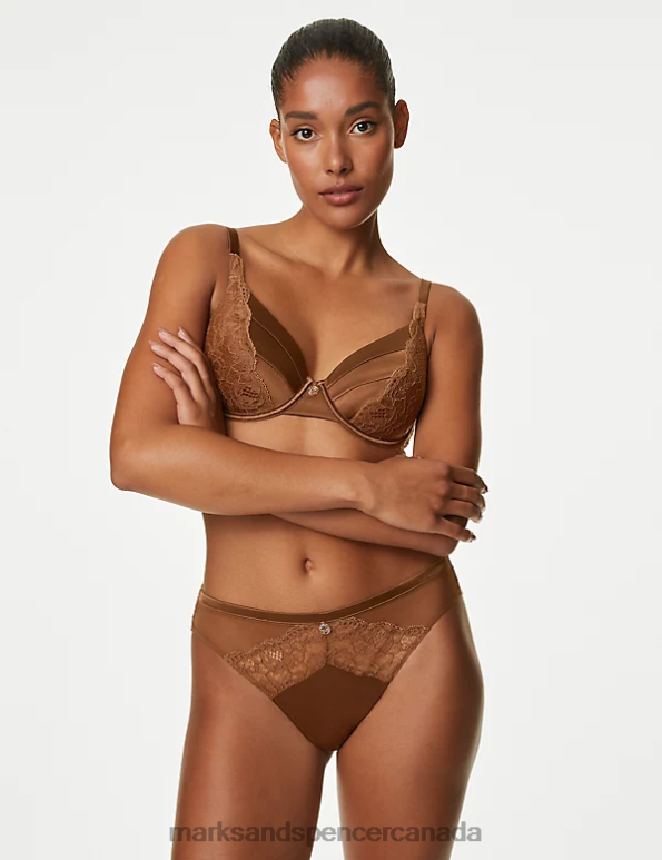 Unisex Topaz Clothing Marks & Spencer Silk & Lace High Leg Knickers 20VTD4478 - Marks and Spencer Canada locations