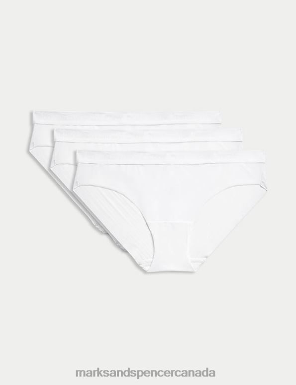 Unisex White Clothing Marks & Spencer 3pk Body Define Brazilian Knickers 20VTD3851 - Marks and Spencer outlet