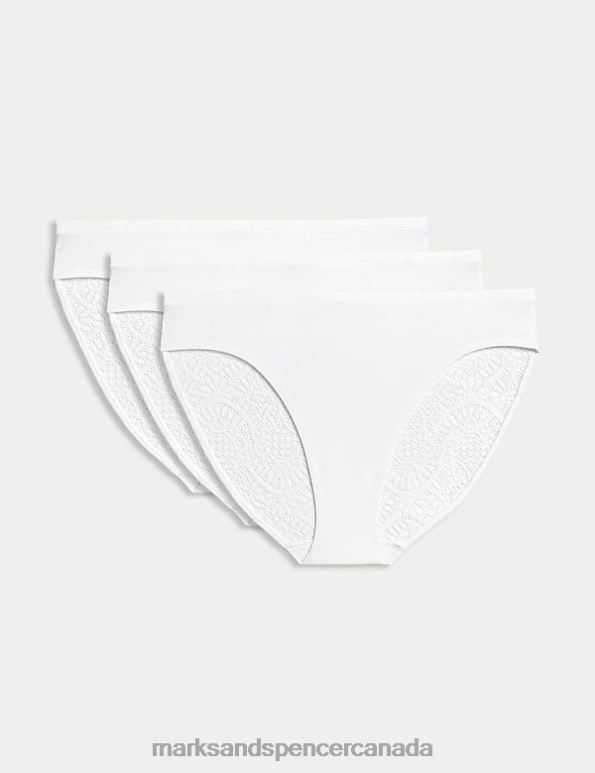 Marks and Spencer near me - Unisex White Clothing Marks & Spencer 3pk Body Soft High Leg Knickers 20VTD4371