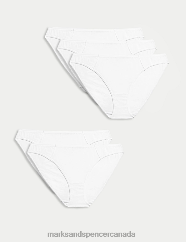 Marks and Spencer sale - Unisex White Clothing Marks & Spencer 5pk No VPL Cotton Modal Bikini Knickers 20VTD4357