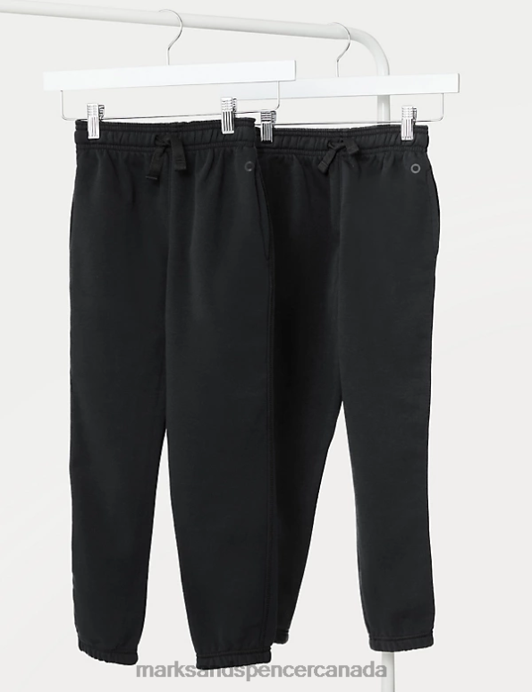 Unisex Black Clothing Marks & Spencer 2pk Regular Fit School Joggers 20VTD3295 - Marks and Spencer online