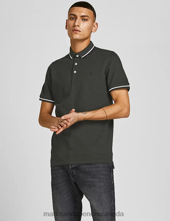 Unisex Dark Green Clothing Marks & Spencer Pure Cotton Polo Shirt 20VTD5662 - Marks and Spencer Canada locations