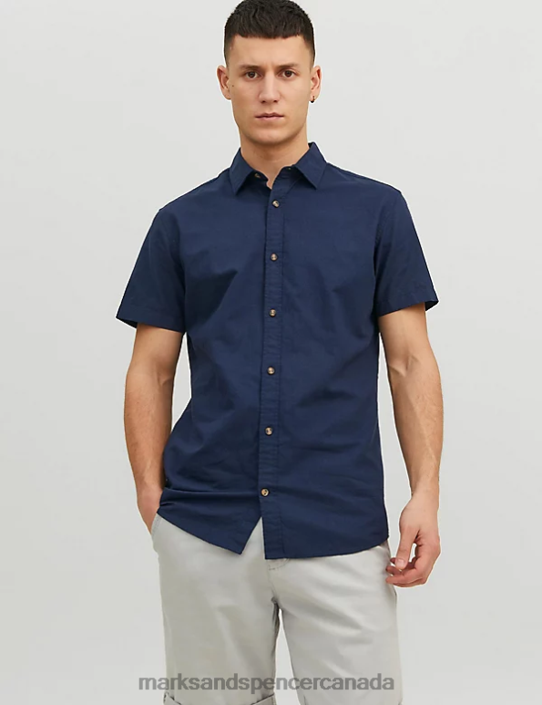 Unisex Navy Clothing Marks & Spencer Slim Fit Cotton Rich Oxford Shirt 20VTD5576 - Marks and Spencer online