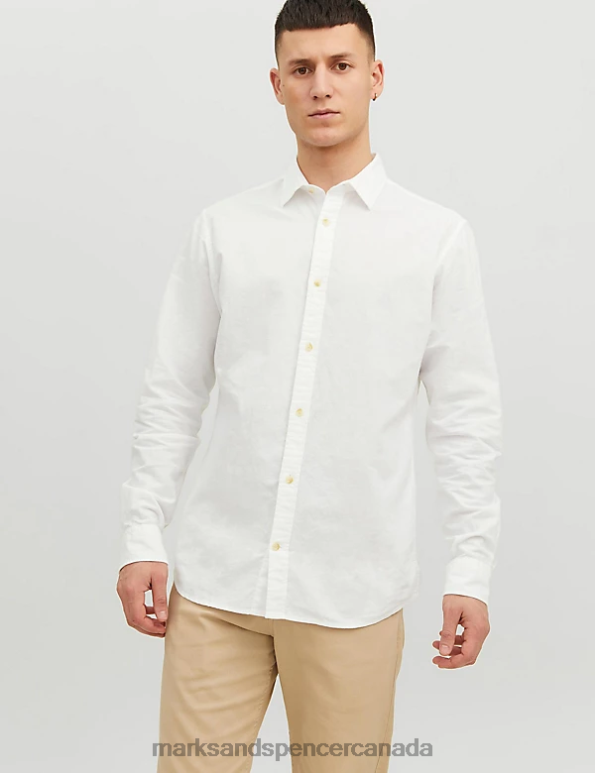 Marks and Spencer sale - Unisex White Clothing Marks & Spencer Cotton Rich Striped Oxford Shirt 20VTD5944