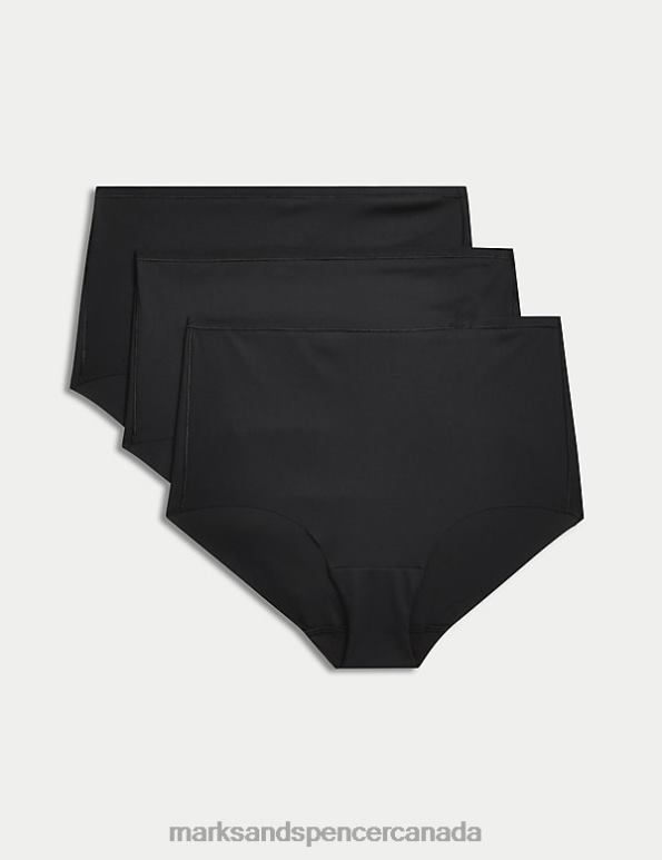 Unisex Black Clothing Marks & Spencer 3pk Flexifit No VPL High Rise Shorts 20VTD3930 - Marks and Spencer online