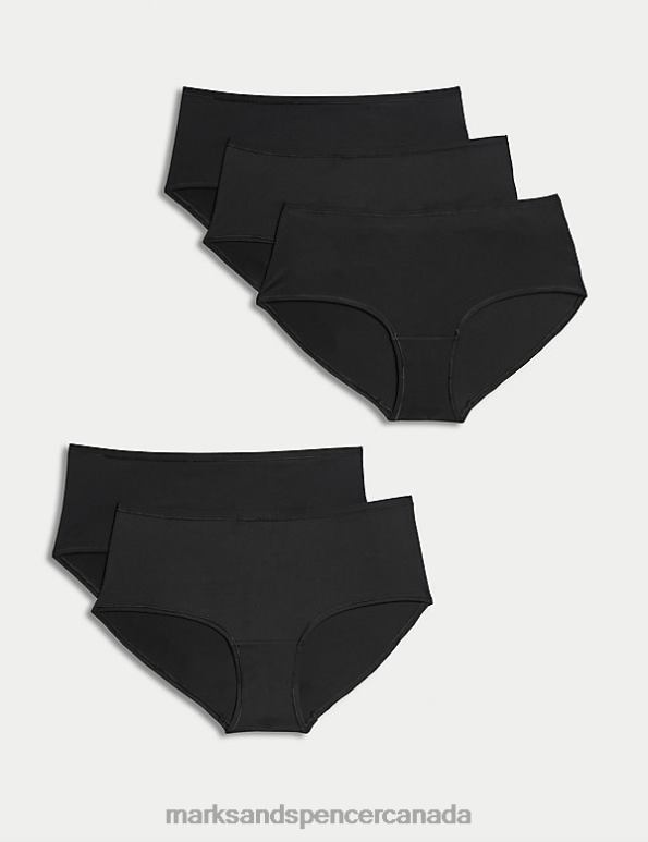 Unisex Black Clothing Marks & Spencer 5pk No VPL Microfibre Low Rise Shorts 20VTD4057 - Marks and Spencer Canada locations