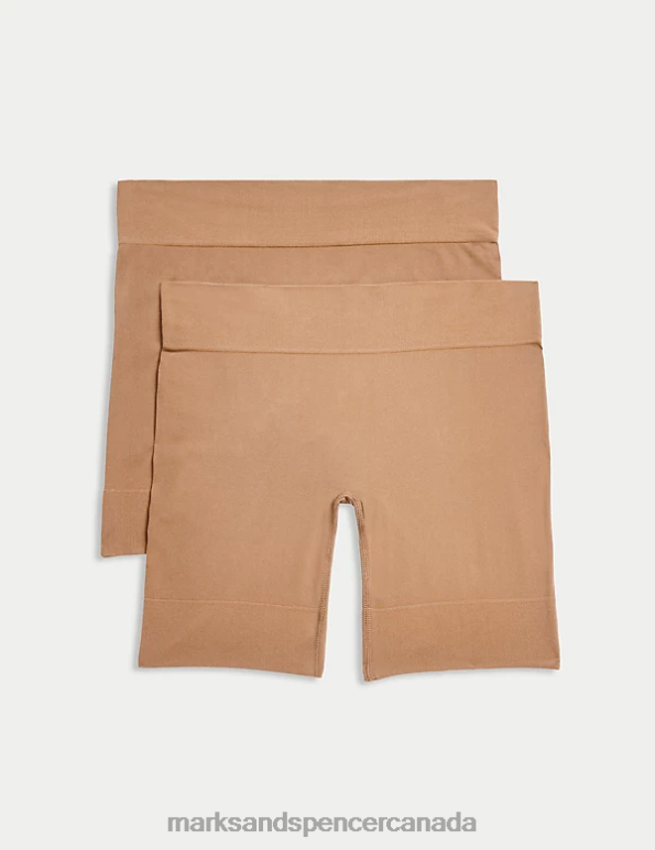 Marks and Spencer near me - Unisex Rich Amber Clothing Marks & Spencer 2pk Anti-Chafe Shorts 20VTD3944