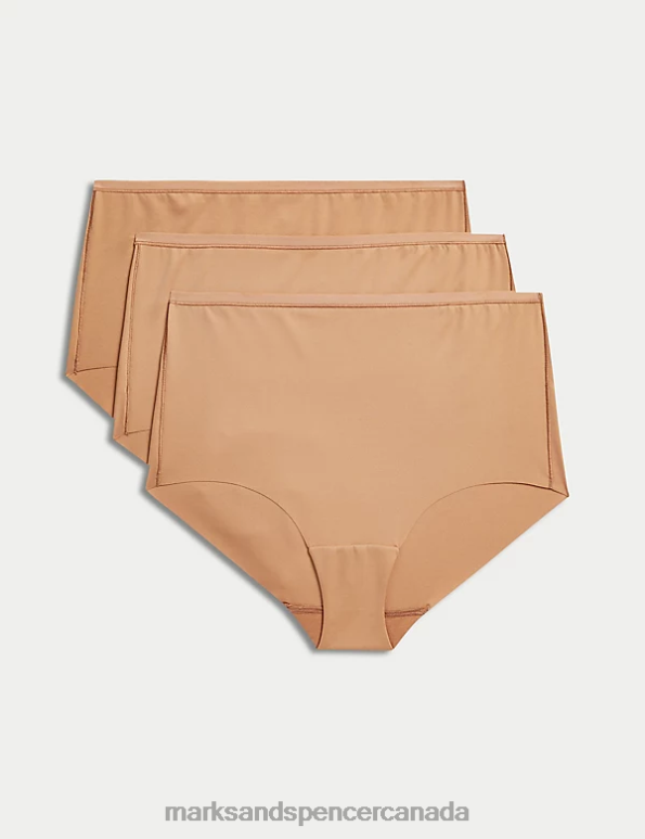 Unisex Rich Amber Clothing Marks & Spencer 3pk Flexifit No VPL High Rise Shorts 20VTD3926 - Marks and Spencer outlet