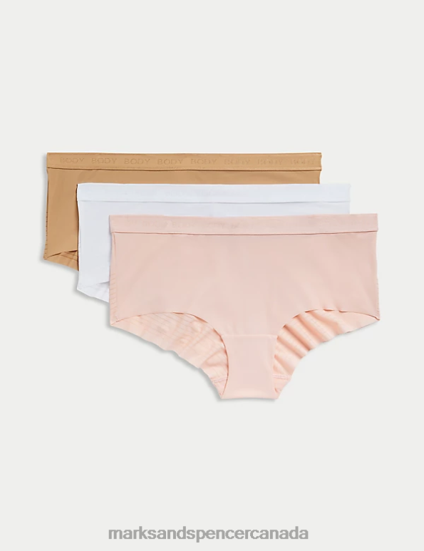 Unisex Soft Pink Clothing Marks & Spencer 3pk Body Define Low Rise Shorts 20VTD4333 - Marks and Spencer online