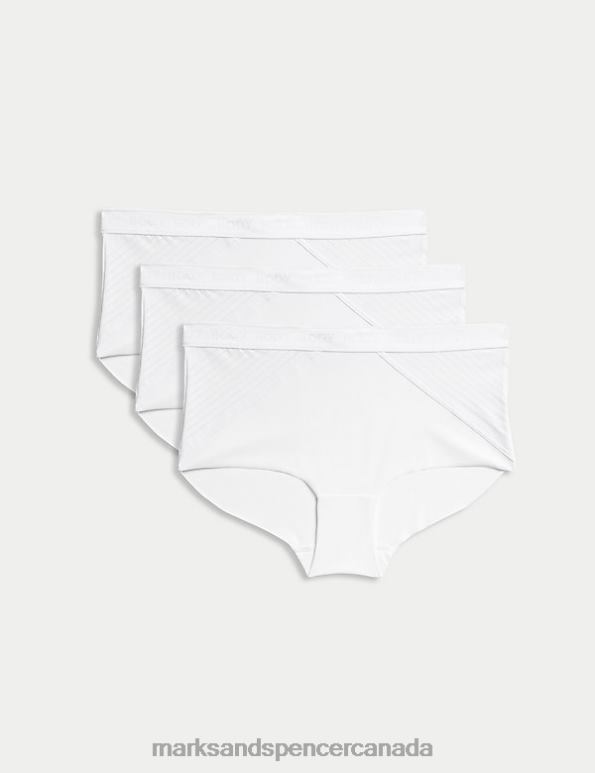 Unisex White Clothing Marks & Spencer 3pk Body Define High Rise Shorts 20VTD4225 - Marks and Spencer outlet