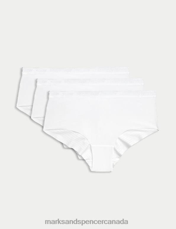 Unisex White Clothing Marks & Spencer 3pk Body Define Low Rise Shorts 20VTD4334 - Marks and Spencer Canada locations