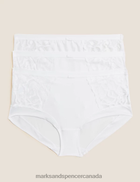 Unisex White Clothing Marks & Spencer 3pk Wildblooms High Rise Knicker Shorts 20VTD4547 - Marks and Spencer online