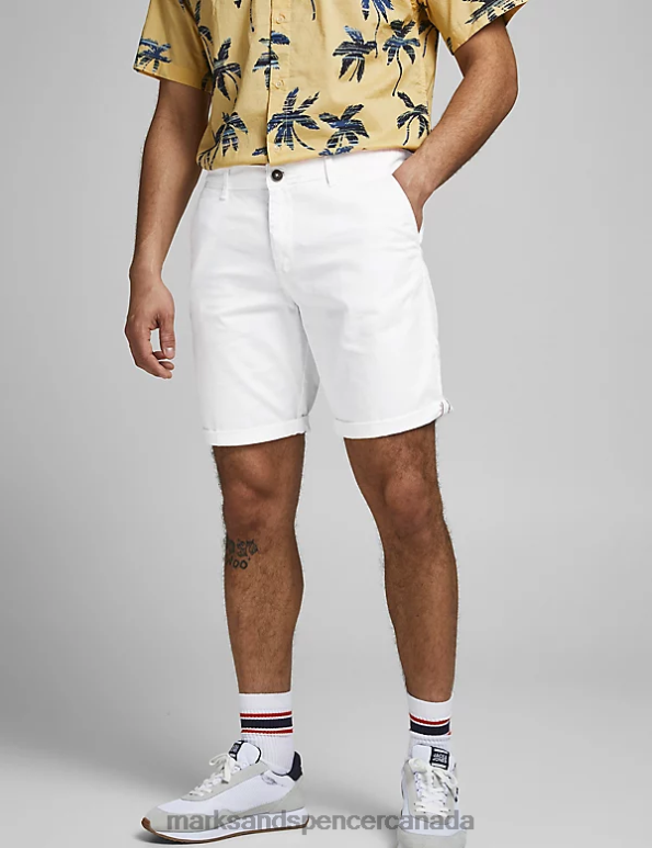 Marks and Spencer Canada - Unisex White Clothing Marks & Spencer Regular Fit Chino Shorts 20VTD6691