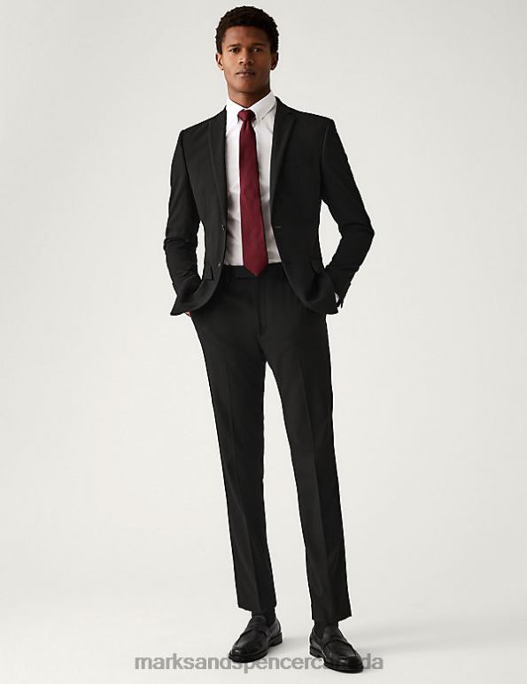 Marks and Spencer Canada - Unisex Black Clothing Marks & Spencer Skinny Fit Stretch Suit Trousers 20VTD6629