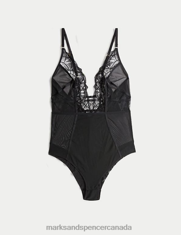 Marks and Spencer Canada - Unisex Black Lingerie Marks & Spencer Maya Lace & Mesh Body 20VTD4540