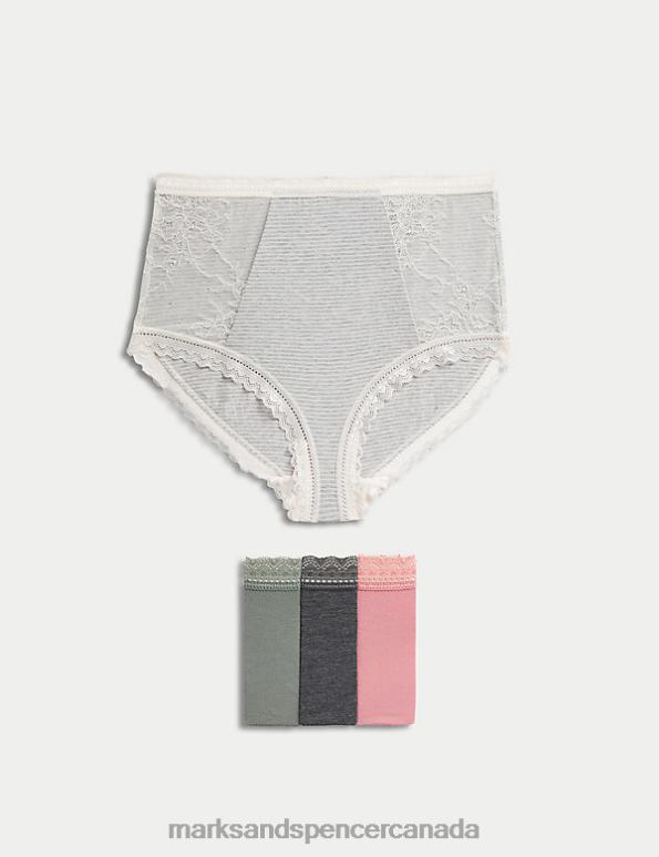 Marks and Spencer near me - Unisex Antique Rose Lingerie Marks & Spencer 4pk Modal & Lace Full Briefs 20VTD4203