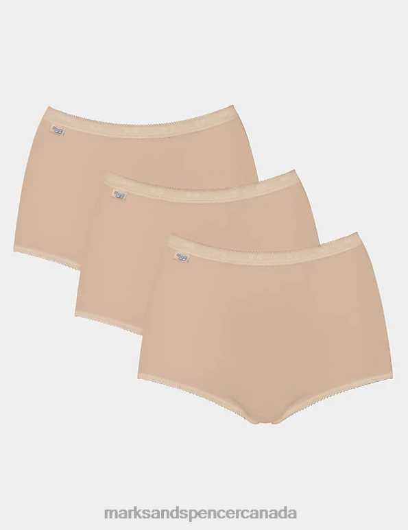 Marks and Spencer sale - Unisex Beige Lingerie Marks & Spencer 3pk High Waisted Full Briefs 20VTD4704