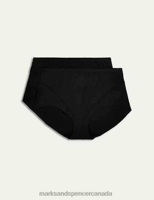 Unisex Black Lingerie Marks & Spencer 2pk Light Control No VPL Full Briefs 20VTD4376 - Marks and Spencer outlet