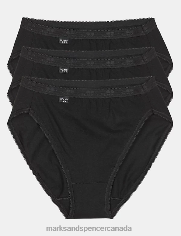 Unisex Black Lingerie Marks & Spencer 3pk Cotton Rich Tai Briefs 20VTD3900 - Marks and Spencer online