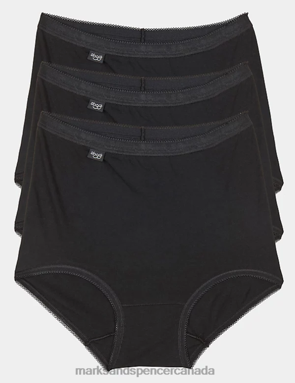 Unisex Black Lingerie Marks & Spencer 3pk High Waisted Full Briefs 20VTD4323 - Marks and Spencer online