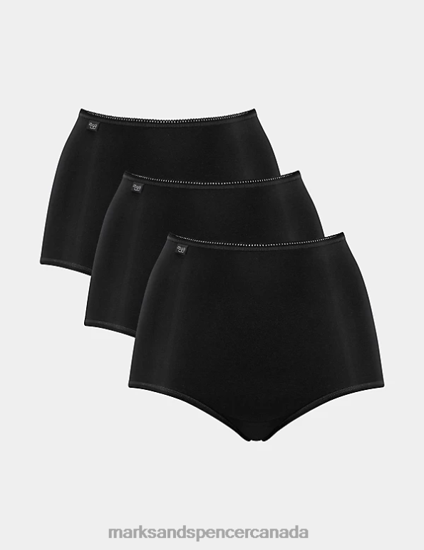 Marks and Spencer sale - Unisex Black Lingerie Marks & Spencer 3pk Microfibre High Waisted Full Briefs 20VTD4205