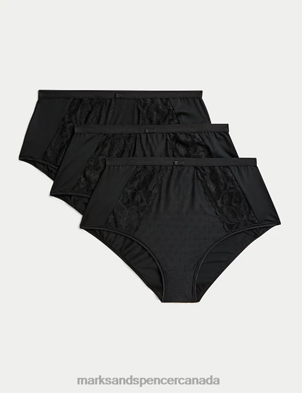 Marks and Spencer sale - Unisex Black Lingerie Marks & Spencer 3pk Wildblooms Full Briefs 20VTD3987