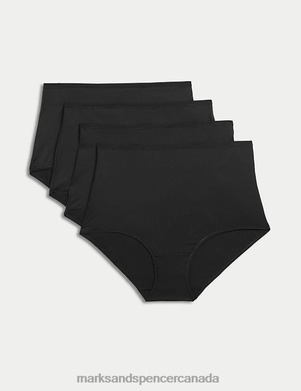 Unisex Black Lingerie Marks & Spencer 4pk Microfibre Full Briefs 20VTD3702 - Marks and Spencer outlet