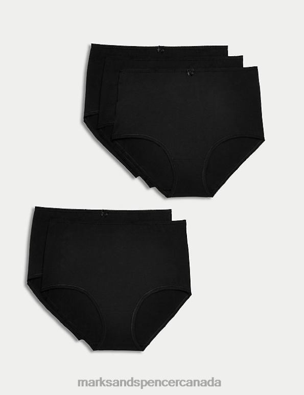 Marks and Spencer sale - Unisex Black Lingerie Marks & Spencer 5pk Cotton Lycra Full Briefs 20VTD4032